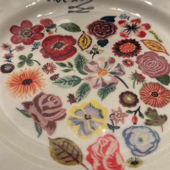 Anthropologie Nathalie Lete Forever Heart Dinner Plate Floral Love Romantic 10” - Picture 3 of 4